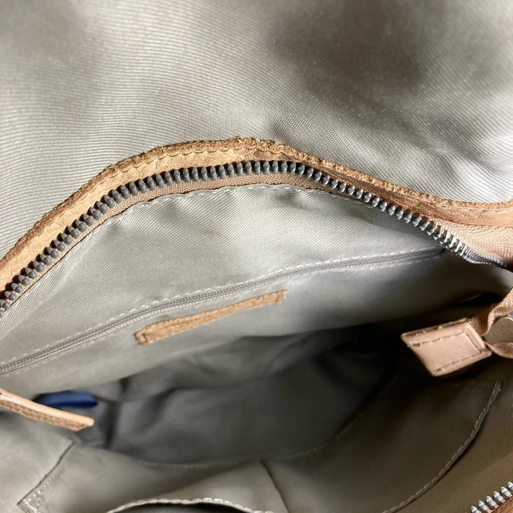 American Leather Co Beige Leather Backpack - Picture 6 of 7